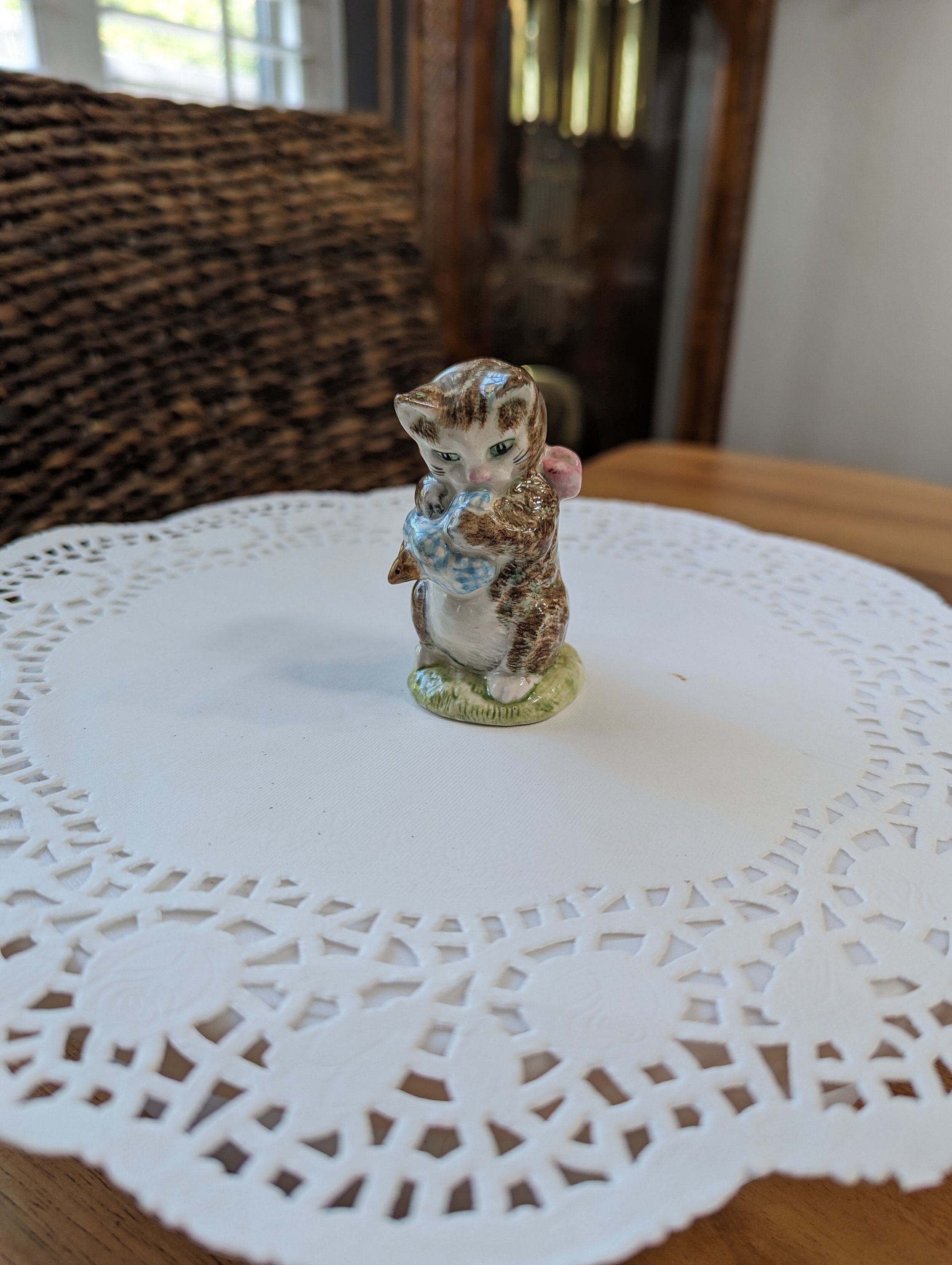Antique -beatrix Potter- Miss Moppet - Cat- Rare- Beswick -england