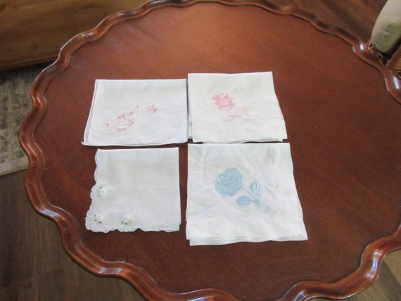 Vintage Handkerchiefs- Multicolored- Set of Four-… - image 7