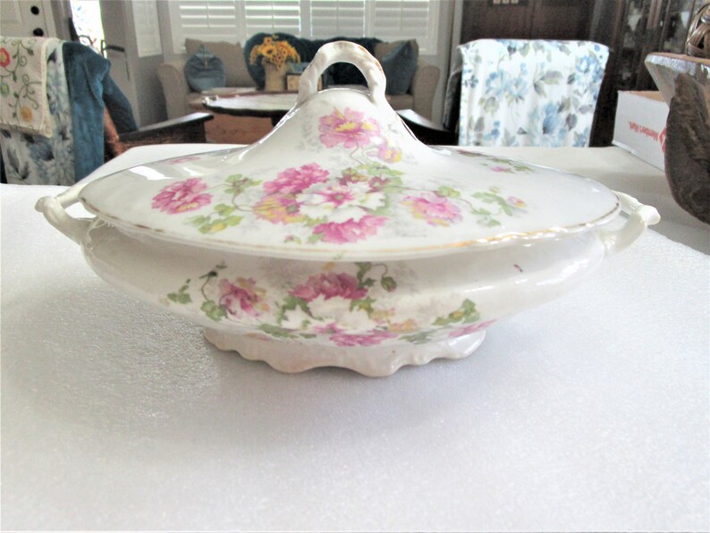 Rare Antique Porcelain Serving Dish Two Piece Shenango Etsy