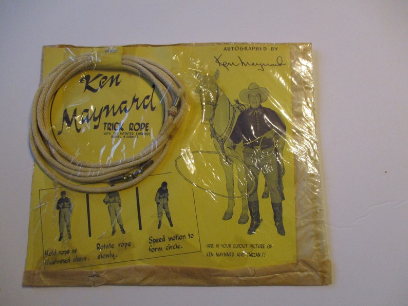 Antique Toy Cowboy Trick Rope Ken Maynard NOS Toy Etsy
