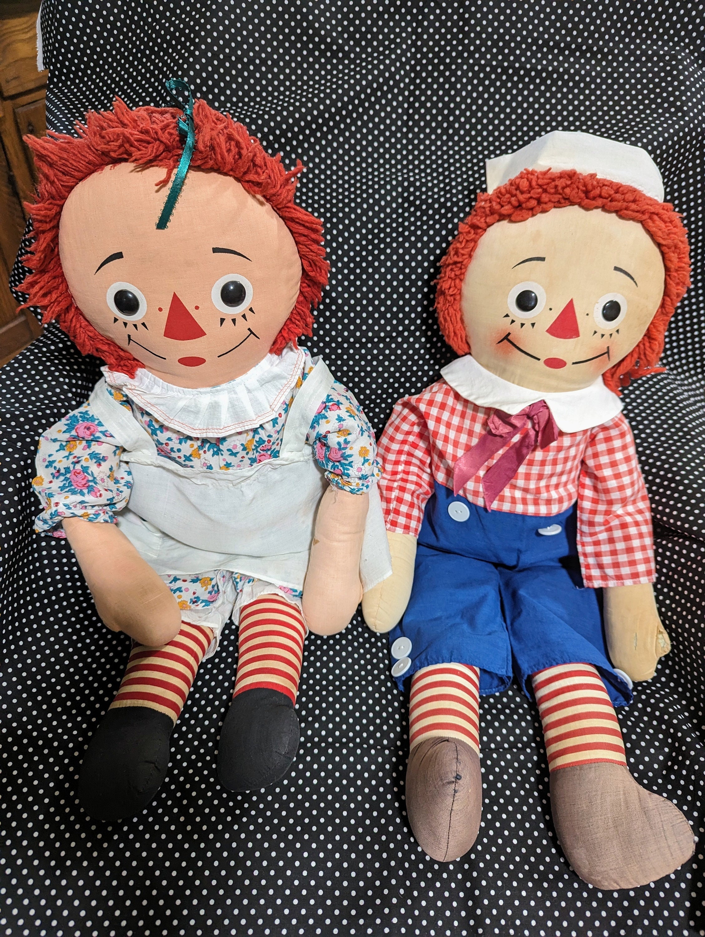Antique- Doll - Vintage- Cloth- Raggedy Ann- Raggedy Andy Antique- Doll - Vintage- Cloth- Raggedy Ann- Raggedy Andy