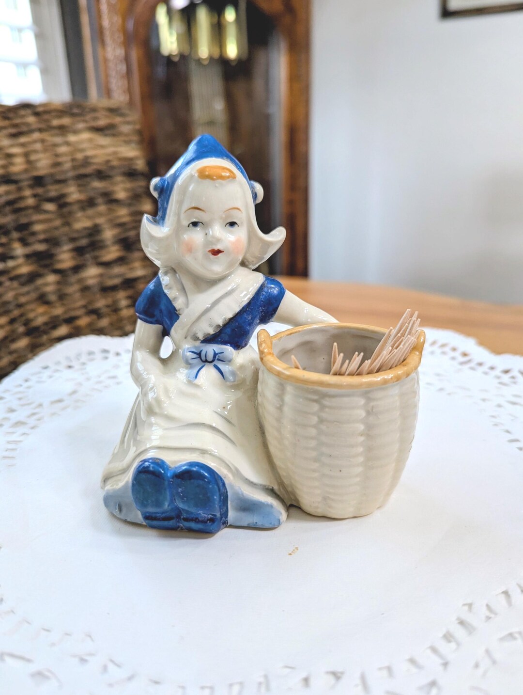 Victorian Toothpick Antique- Victorian- Bisque - Toothpick -holder- Table- Décor- Shabby ...