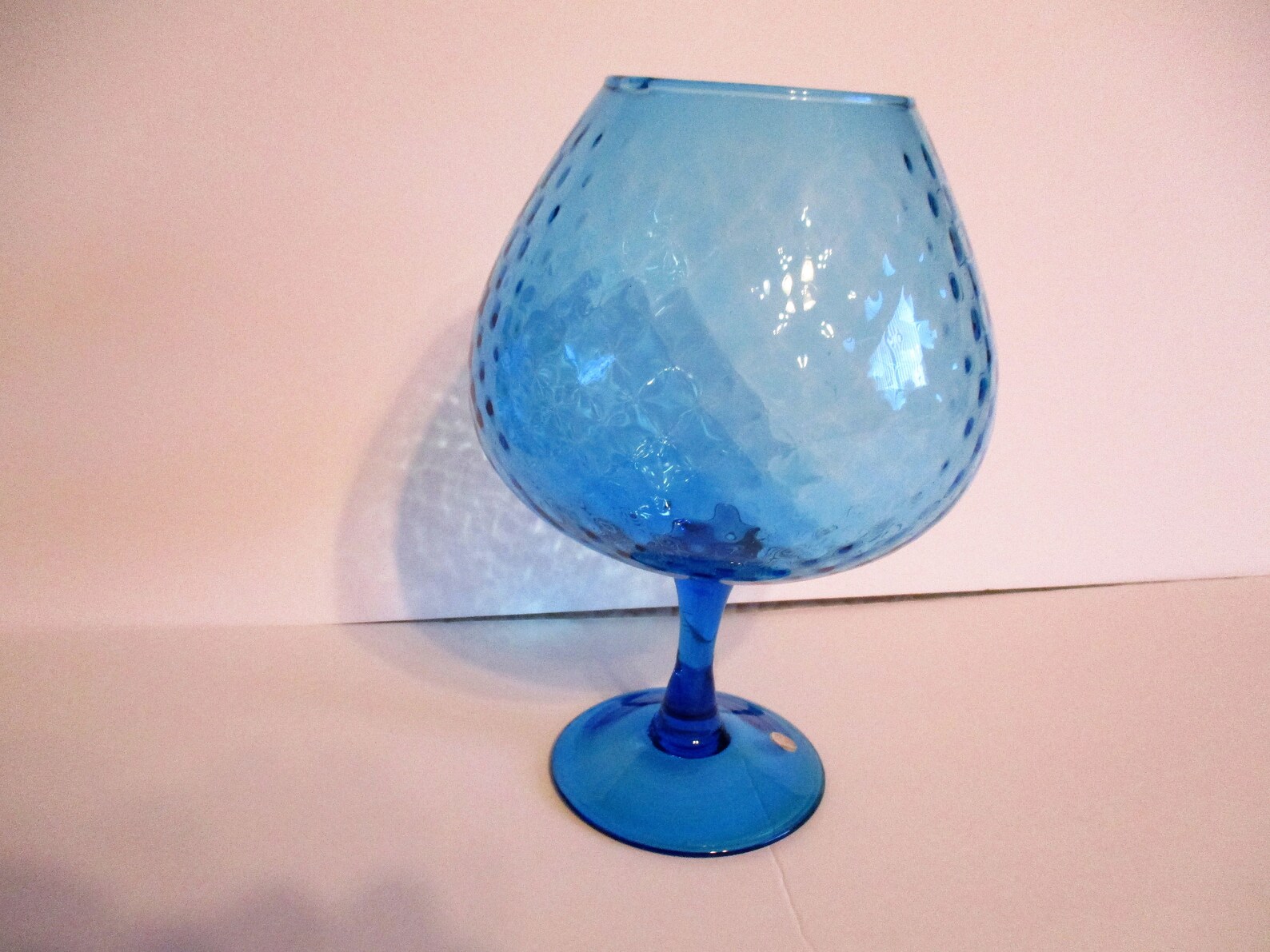 Mid Century Vase Blue Glass Vase Italian Glass Retro Etsy