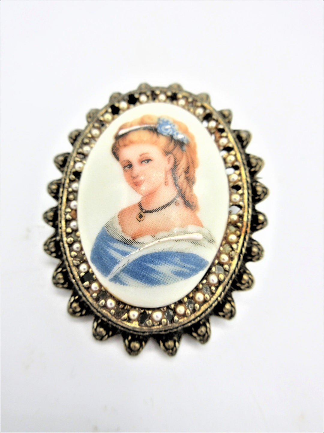 Vintage Limoges Brooch Pin French Porcelain France Hand Painted ...