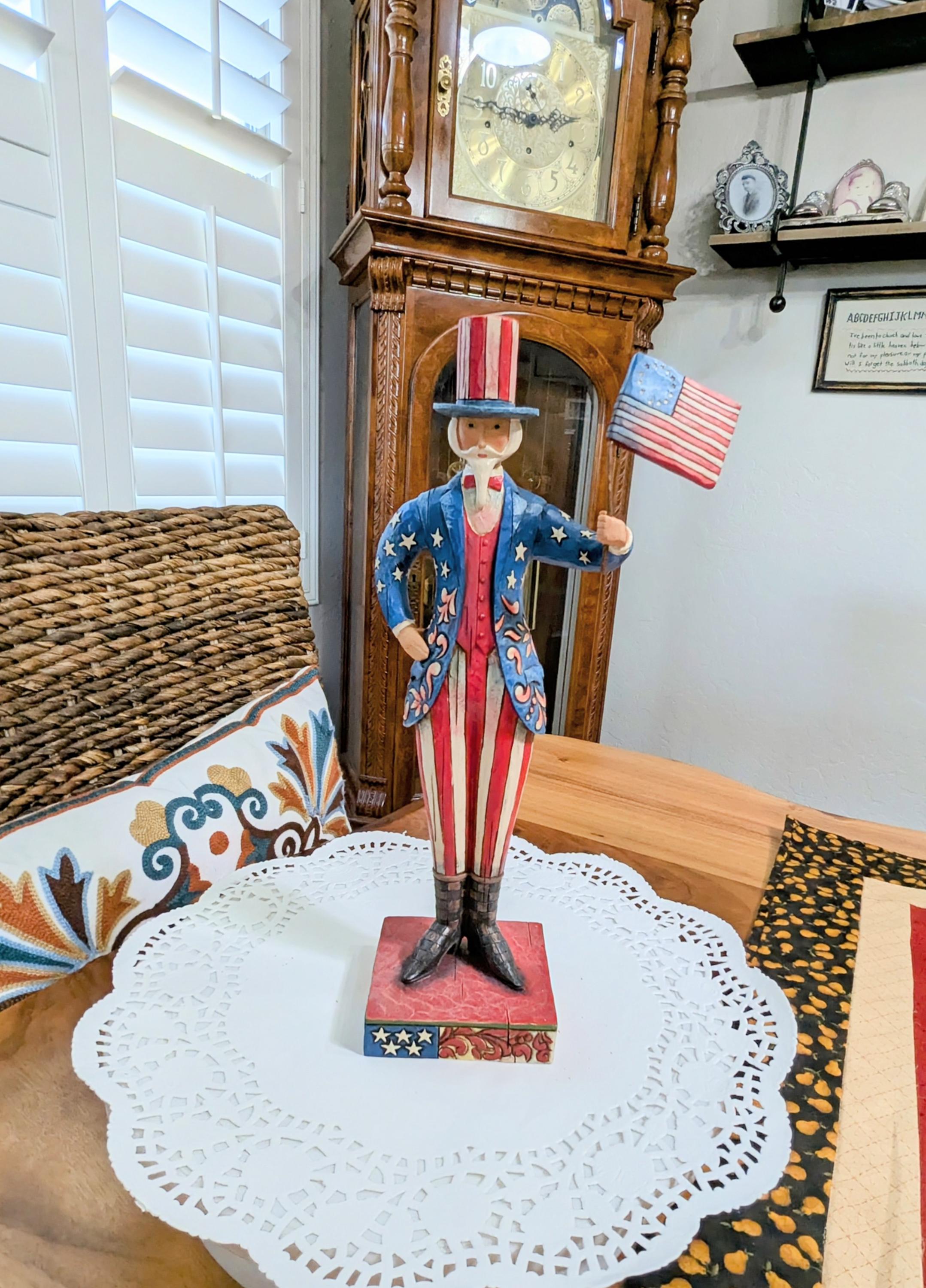 Vintage- Uncle Sam- Jim Shore- Figure- Red White Blue- 4th of July