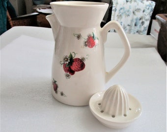 Antique Reamer- Handmade- OOAK- Pitcher- Vintage- Strawberry- Kitchen- Décor- Ceramic- Country- Farmhouse- Retro- Cottage- Citrus- Juicer