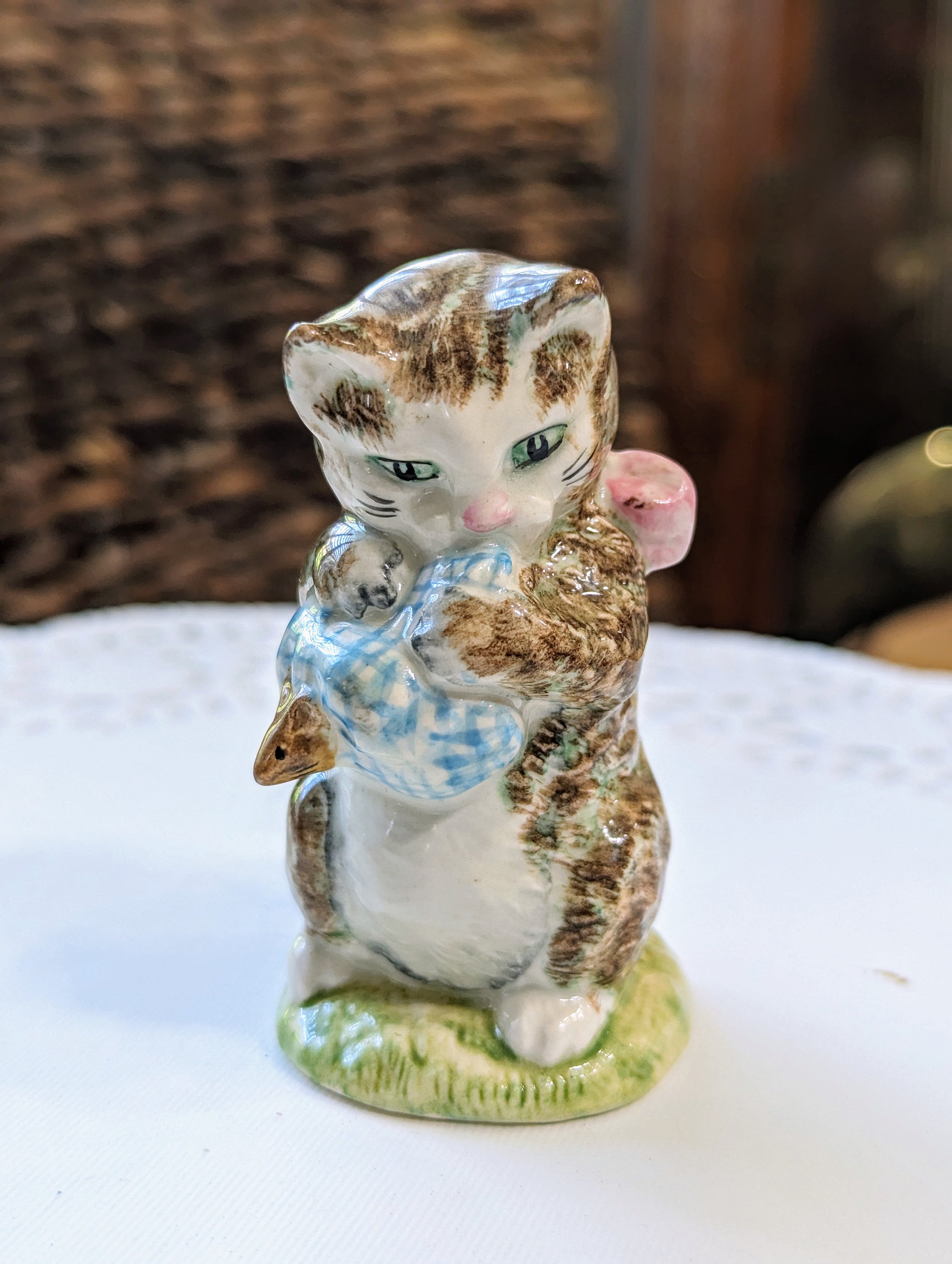 Antique -beatrix Potter- Miss Moppet - Cat- Rare- Beswick -england