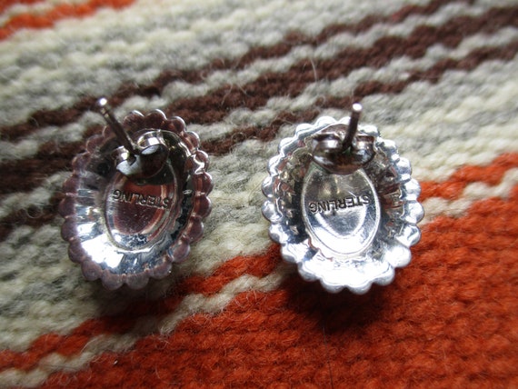 Vintage- Sterling Silver - Earrings- Zuni- Multic… - image 4