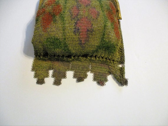 Purse- Antique- Mesh- German- Rare- Flapper-Metal… - image 4