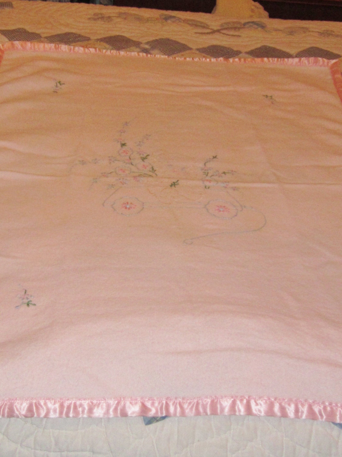 Vintage Baby Blanket Teddy Bearnursery OOAK Handmade Etsy