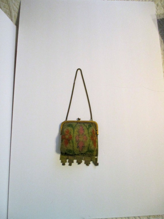 Purse- Antique- Mesh- German- Rare- Flapper-Metal… - image 10