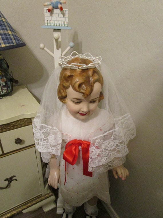 Vintage- Veil- First Communion- Catholic- IOB- Gir