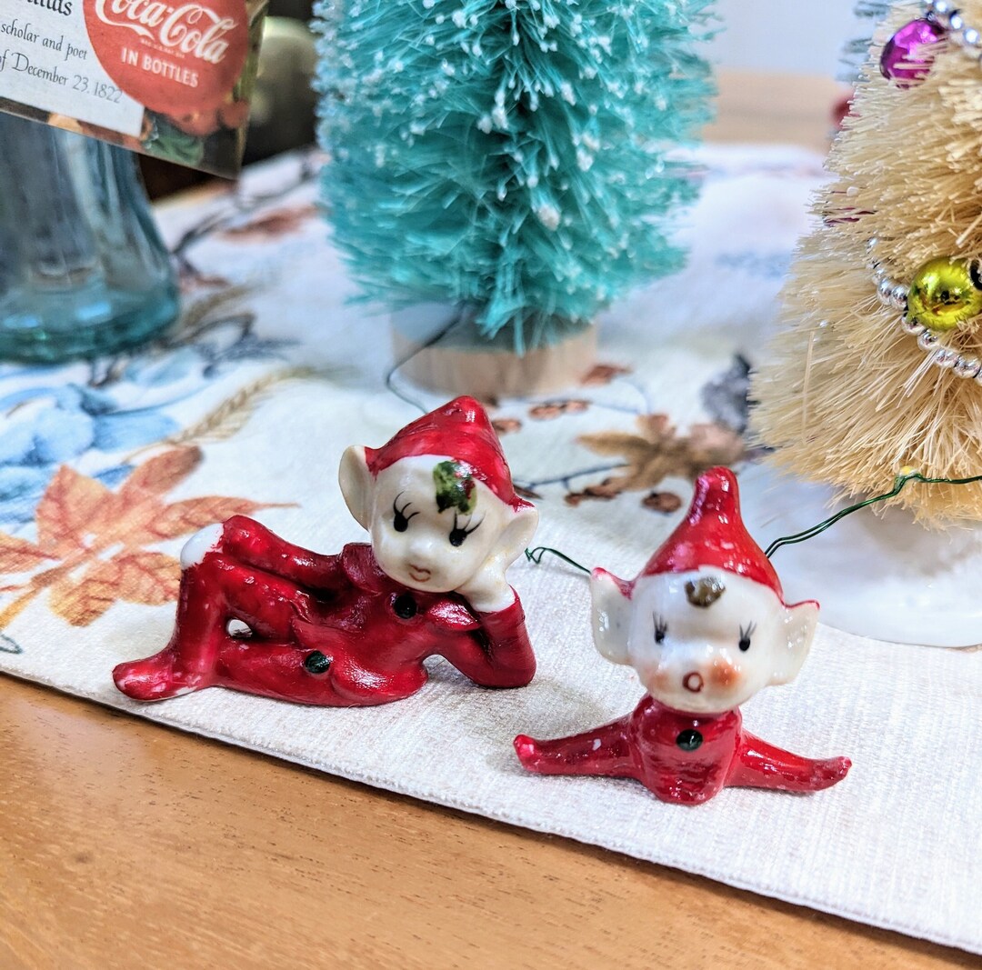 Antique Christmas Elves Figurines Porcelain Retro 1950 - Etsy