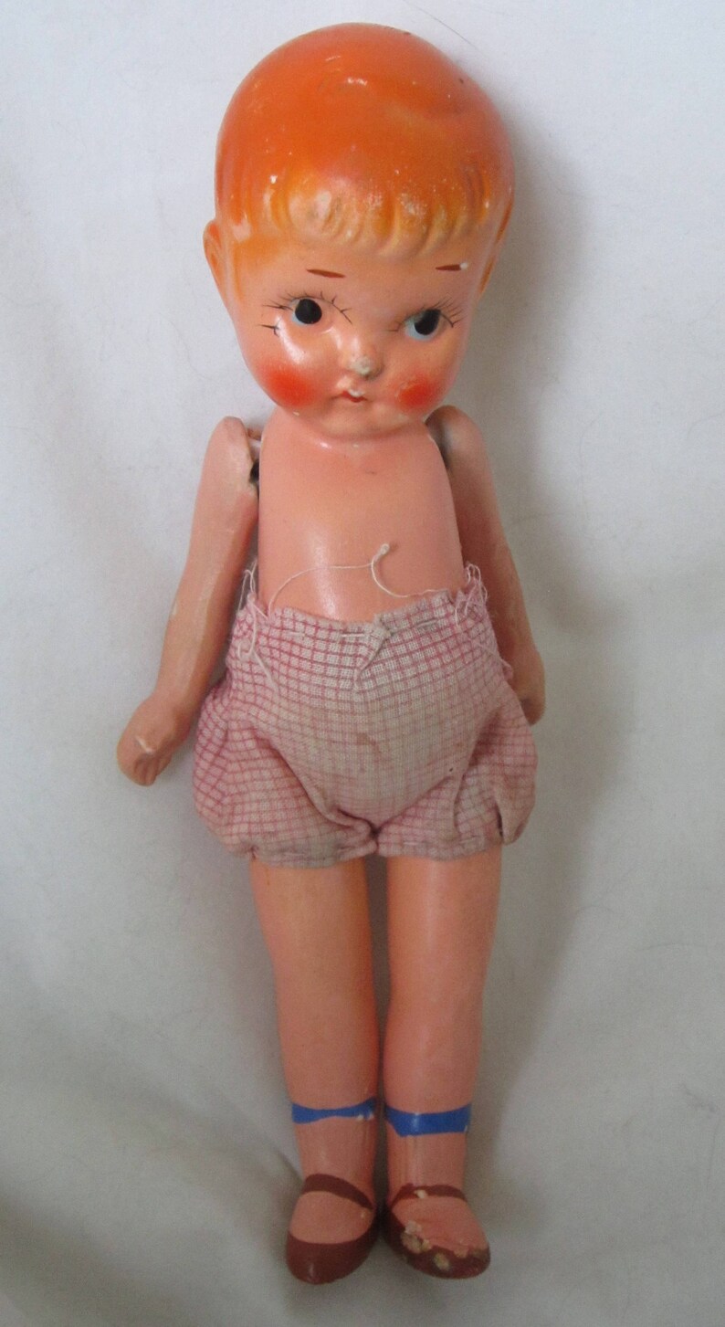 Antique Doll Japanese Bisquehand Paintedooakdoll Etsy