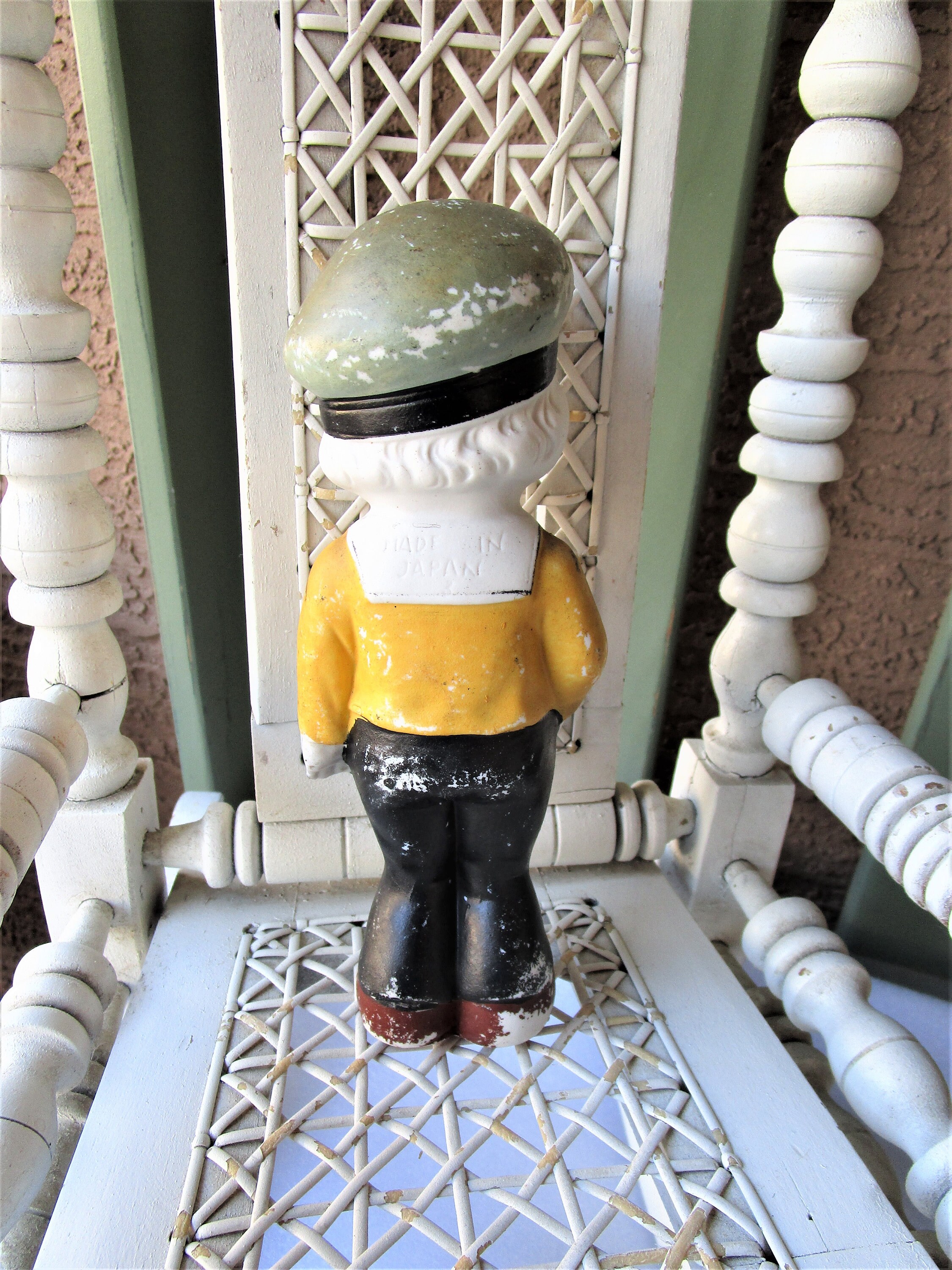 Vintage 1920's Bisque Angry Little Boy Toy Doll Figurine