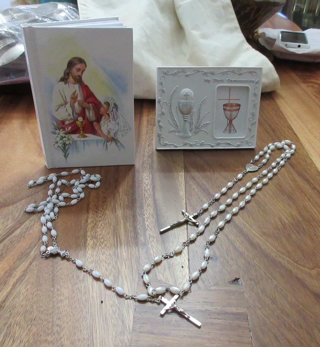 Catholic First Collection First Communion - Vintage- Set- Catholic- Child- Rosary- Missal ...
