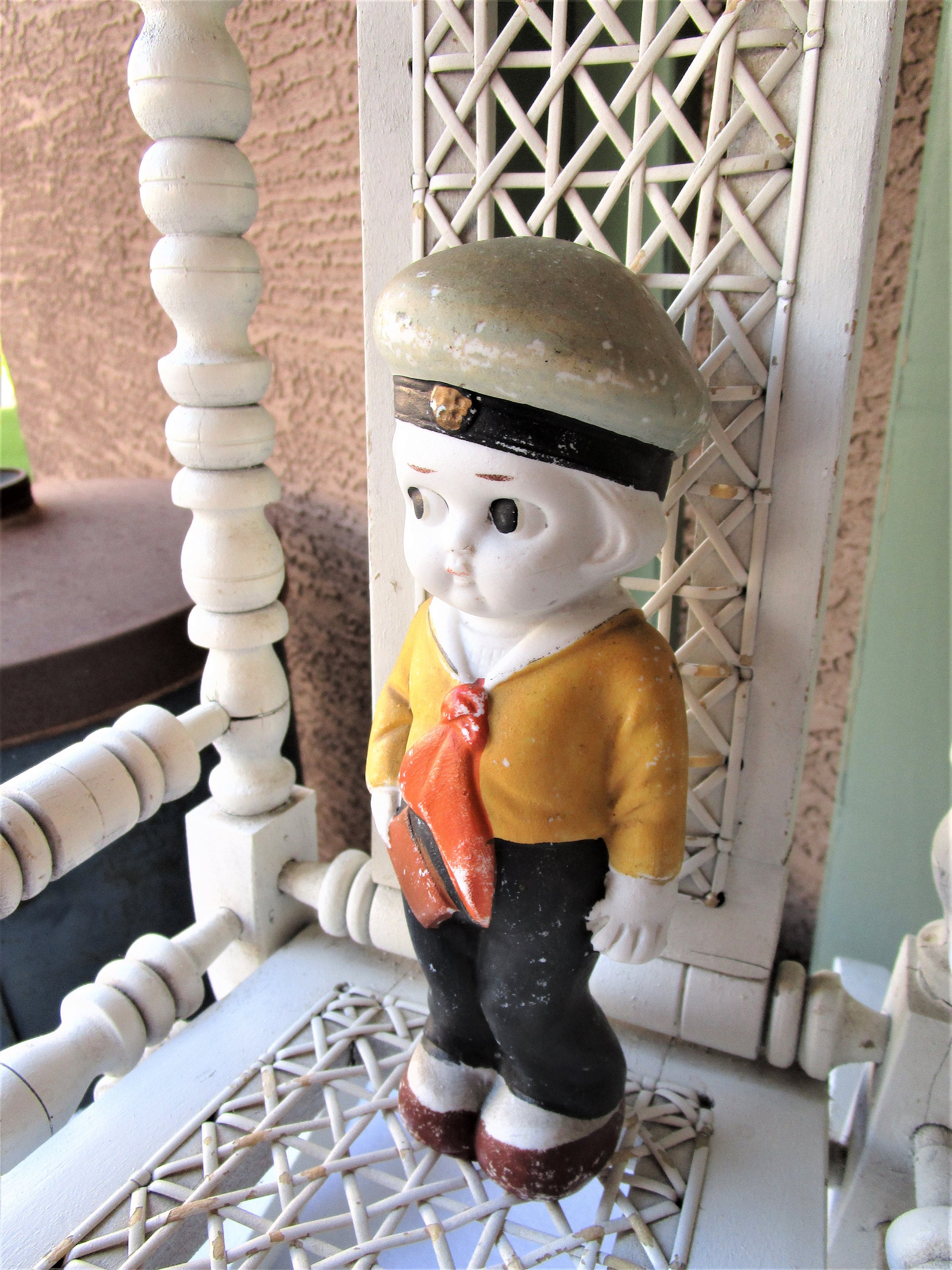 Antique- Doll- Bisque- Japanese- 1920- Boy - Side Glancing
