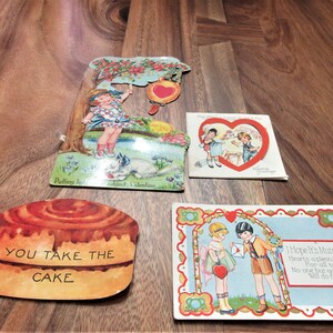 Antique -Valentines- Vintage - Lot - Crafting- Scrapbooking- Ephemera- Decoration- February- Kitsch- Whimsical- Retro