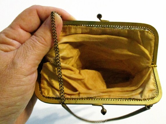 Purse- Antique- Mesh- German- Rare- Flapper-Metal… - image 9