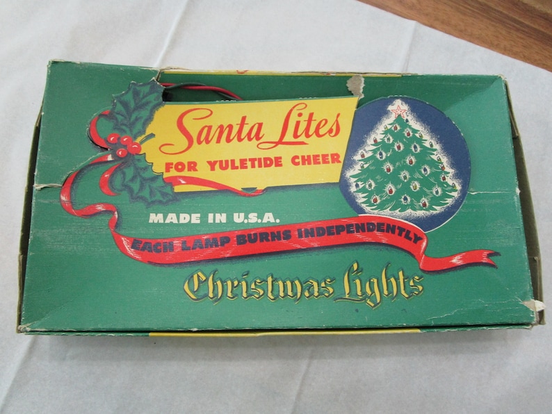 Antique Christmas Lights Santa Lites Vintage 1940 Tree Etsy