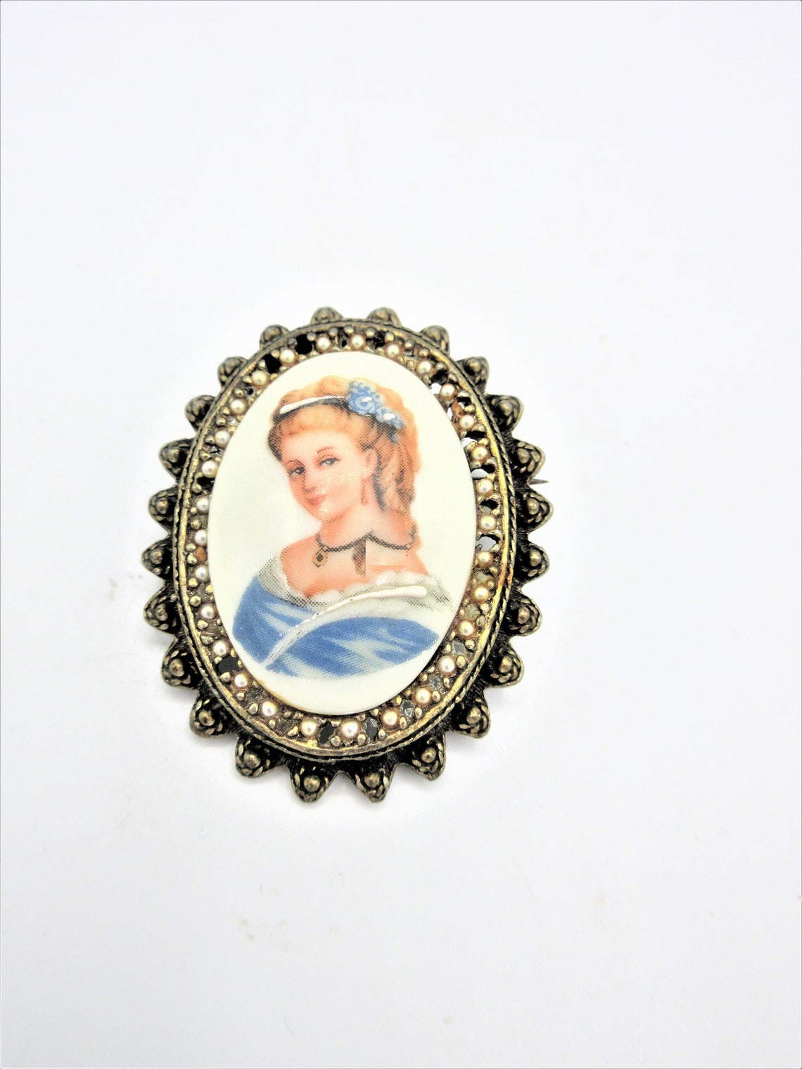 Vintage Limoges Brooch Pin French Porcelain France Hand Etsy UK
