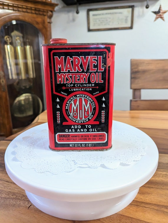 USAヴィンテージOIL缶　MARVELセット Rare- Vintage - Tin- Antique- 1940s- Man Cave- Décor- Automotive