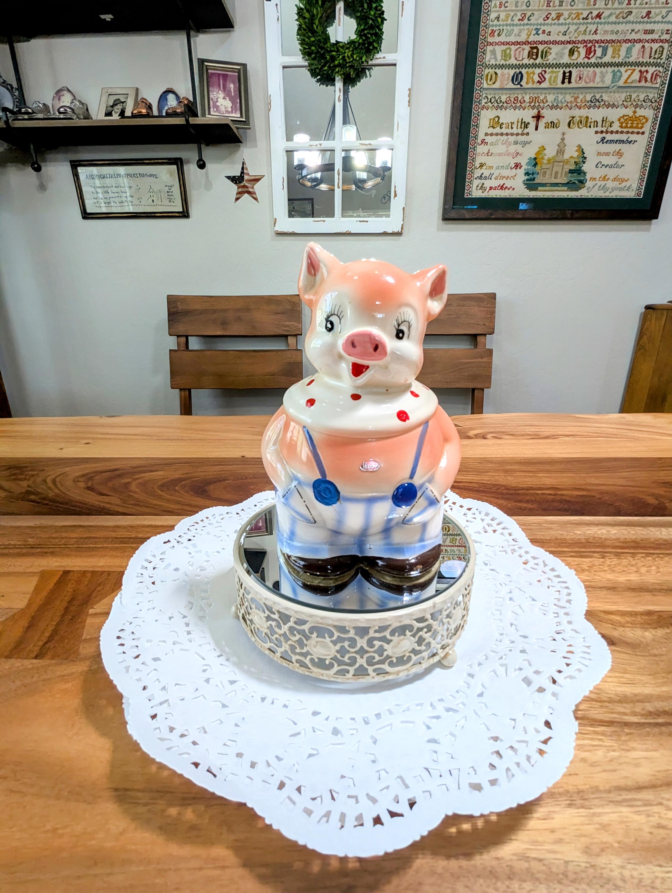 Rare- Vintage- Piggy- Bank- Kitsch- Happy- Lorraine Elam