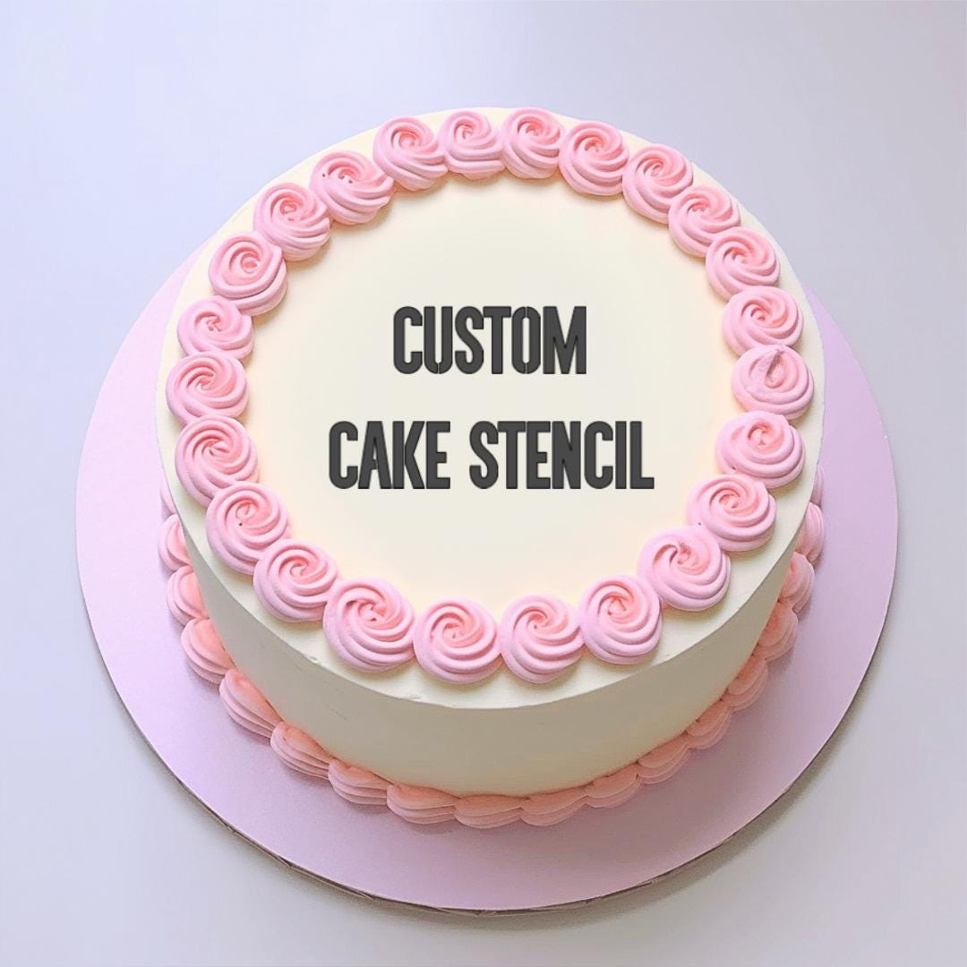 Personalised Cake Stencil: Custom Name/text, Reusable Cake Decorating ...