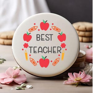 Personalisierte Lehrer Geschenk Essbare Cupcake Toppers Packung mit 12 Oblaten Papier, Oblaten Karte oder Icing Sheet Beste Lehrerklasse von Topper TA Geschenk