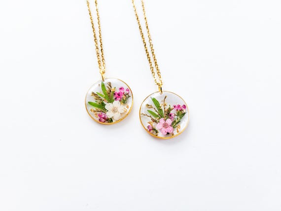 Forget-Me-Not Flower Necklace: Resin Memorial Jewelry, Baby Loss Gift