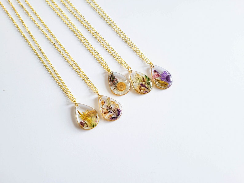 Birth Month Flower Necklace Unique Gift for Her Birthday Etsy