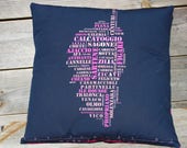 Cover of pillow, full-bodied, Design, black and pink fuchsia, 40x40cm