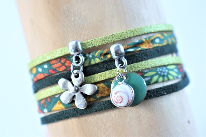 multi-row lime and green Bracelet lucky eye St Lucia