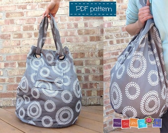 Taschen-Schnittmuster, Taschen-Schnittmuster, Taschen-Anleitung, Easy Bag PDF, Schnittmuster Für Strandtasche, Taschen-Muster PDF, Weekenders Tasche, Foto-Anleitung