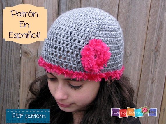 Gorro Juvenil Flor Spanish Pattern for Hat Patrón En - Etsy