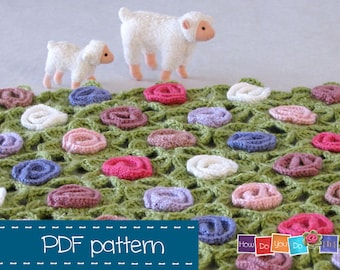 Crochet Pattern Blanket , Prop Blanket , PDF Baby Afghan , Step by Step Photo Tutorial , Instant Download , Baby Shower,  Newborn Photo Prop