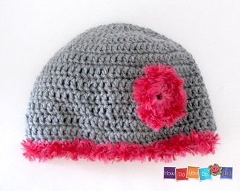 Häkelanleitung, PDF Häkelmütze für Teen, Blumenhut, Beanie mit Blumenmotiv, Häkelanleitung PDF, Instant Download Easy Pattern