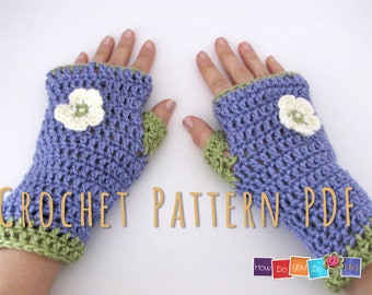 Beginner Crochet Photo Tutorial , Fingerless Gloves Pattern Crochet PDF , Crochet Instant Download Pattern, Fingerless Mittens Adult size