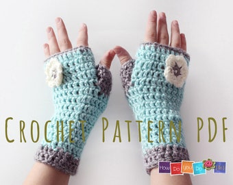Fingerlose Handschuhe für Kinder, PDF Häkelanleitung, Handschuhe für Mädchen, Fotoanleitung, Sofort Download, Einfache Häkelanleitung, Anfänger häkeln