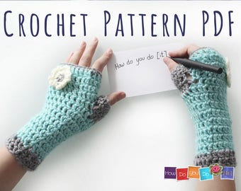 Fingerless Mittens For Kids , PDF Crochet Pattern, Gloves for Girl, Photo Tutorial, Instant Download, Easy Crochet Pattern, Beginner Crochet