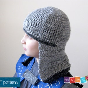 DIY Halloween Knight Costume , Knight Helmet , Crochet Pattern , Hat For Boy, Beanie For Boys, Instant Download PDF , Crochet Photo Tutorial image 2