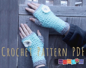 PDF Crochet Pattern , Fingerless Gloves For Kids, Gloves for Girl, Photo Tutorial, Instant Download, Easy Crochet Pattern, Beginner Crochet