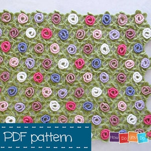 PDF Crochet Pattern, Flower Baby Blanket, Newborn Blanket Crochet Pattern, Crochet Baby Afghan Pattern, Baby Photo Prop Crochet Pattern