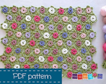 PDF Crochet Pattern, Flower Baby Blanket, Newborn Blanket Crochet Pattern, Crochet Baby Afghan Pattern, Baby Photo Prop Crochet Pattern