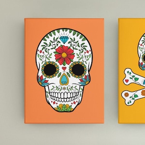 Day Of The Dead Sugar Skull Print Quality GICLEÉ 13 colour options, Dia de Muertos Wall Art Home Decor, Kitchen Art Children's Room A4 A3 A2 Juicy