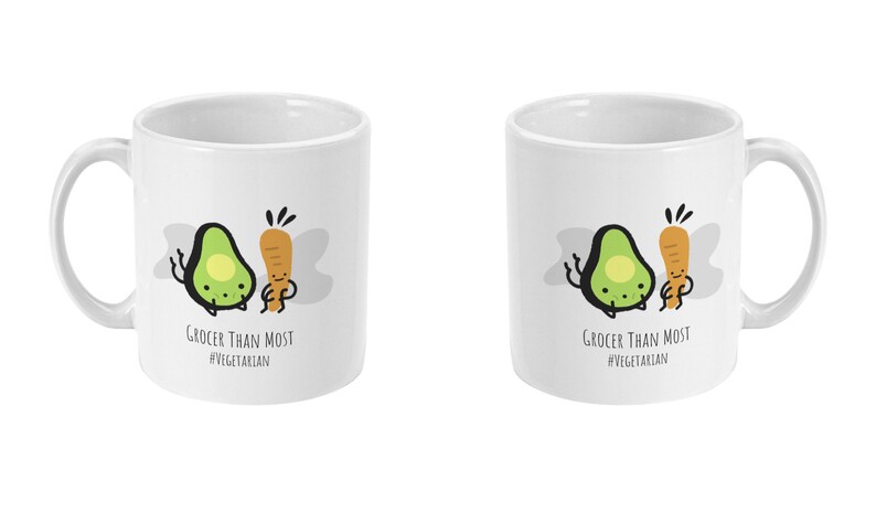 Vegetarian Mug Funny Quote Mug, Humorous Mug, Coffee Mug, Tea Mug, Eco Vegetarian Mug Vegetarian Gift Size 11 oz image 4