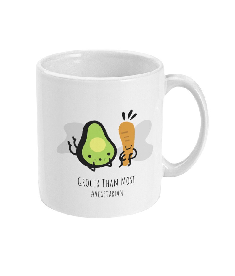 Vegetarian Mug Funny Quote Mug, Humorous Mug, Coffee Mug, Tea Mug, Eco Vegetarian Mug Vegetarian Gift Size 11 oz image 3