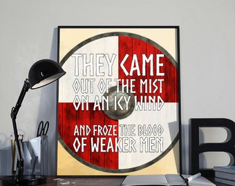 Vikings Quote Print 'They came...' PRINTABLE 8x10 inches Wall Decor, Viking printable, Viking Shield, Home Decor, Viking Gift