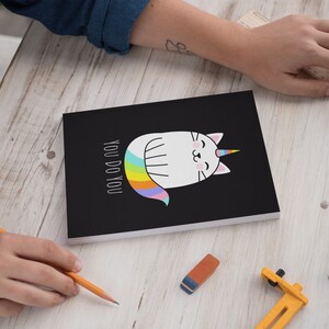 You Do You Funny Cat Unicorn Journal, Dream Diary, Writers Gift, Blank Notebook, Planner, Diary, 7x9 inches image 3