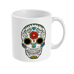 Sugar Skull Mug, Day Of The Dead Mug, Pirate Mug, Coffee Mug, Tea Mug Pirate Gift, Dia de Muertos Gift Mug Standard 11 oz Mug image 5